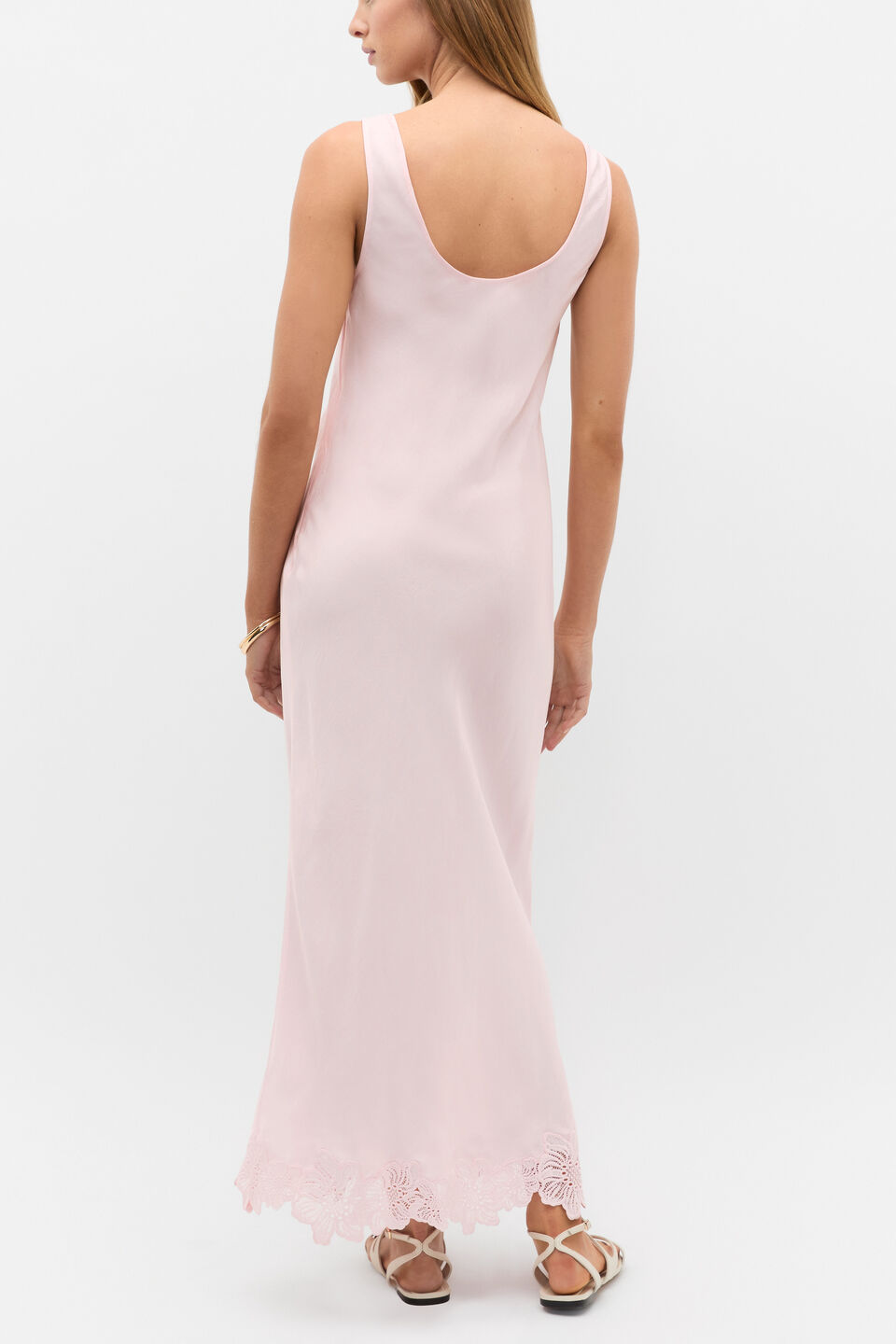 Crinkled Satin Midi Dress  Primrose