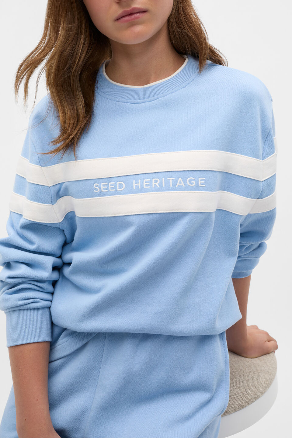 Relaxed Logo Crew Sweat  Cloud Blue