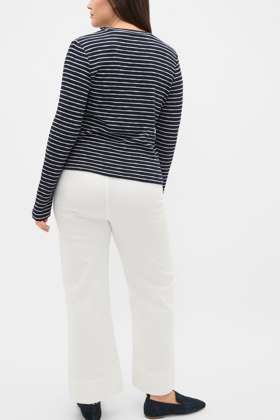Self Stripe Textured Top  Twilight Blue Stripe