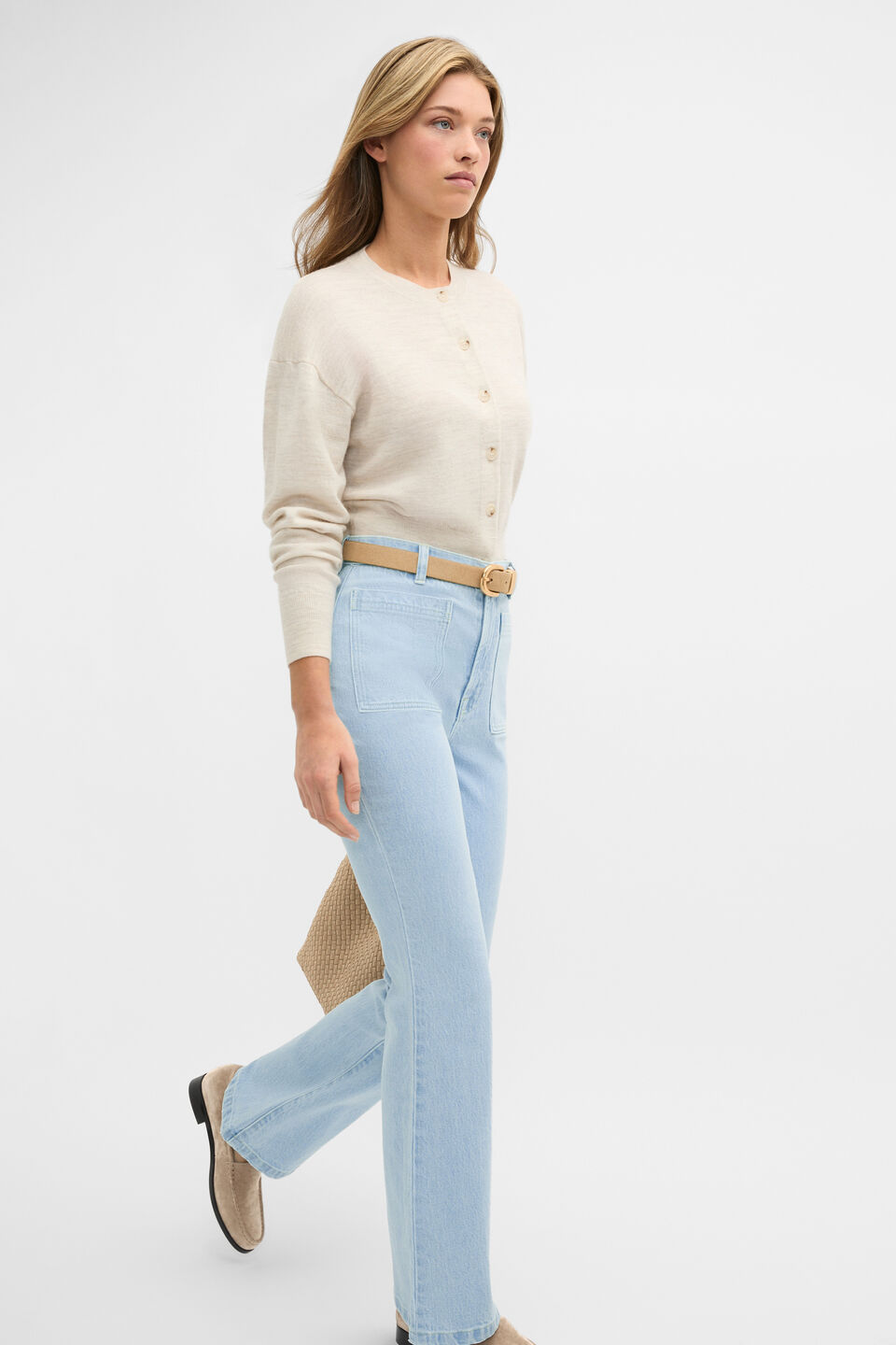Kick Flare Jean  Ice Blue Denim