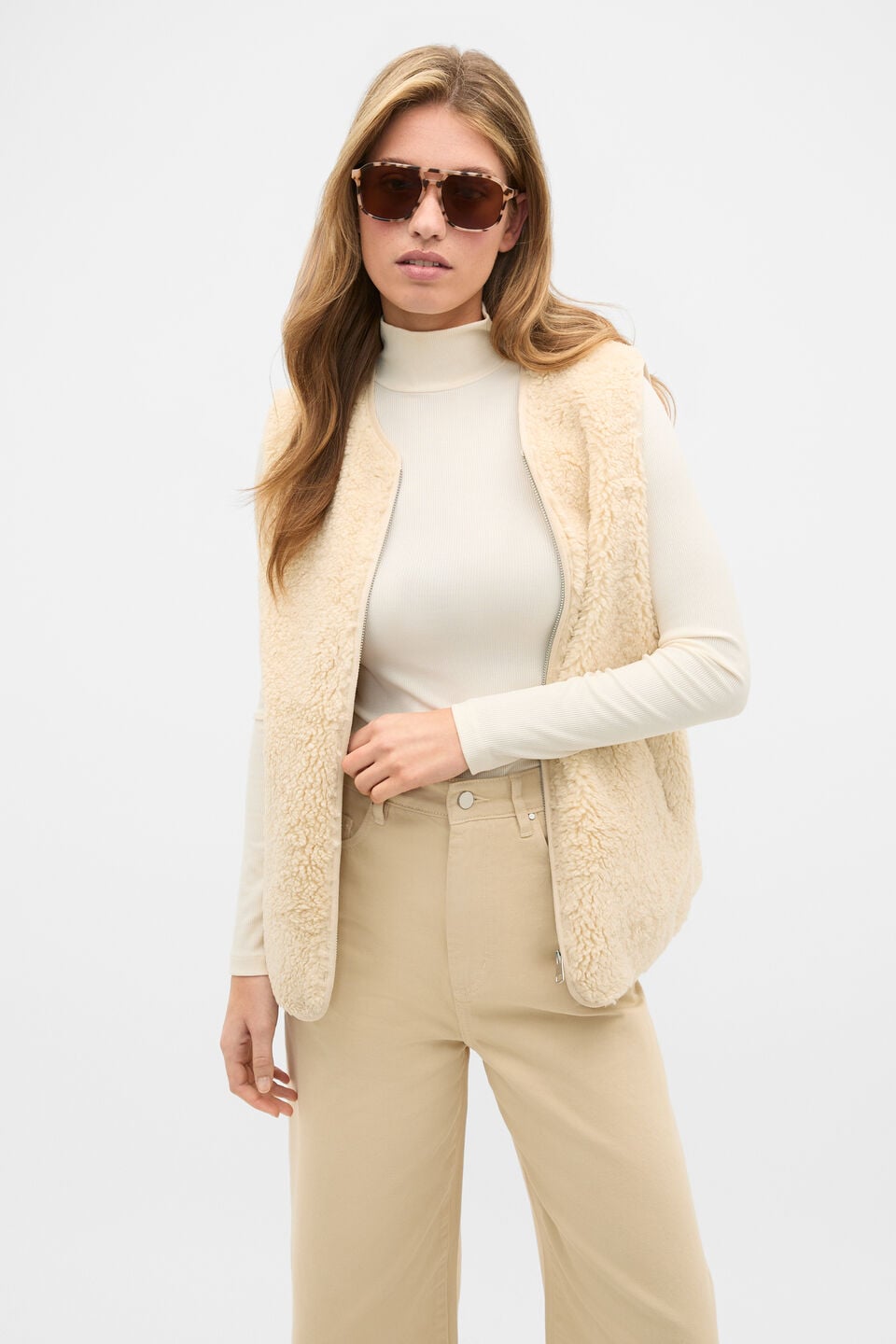 Shearling Vest  Vanilla Cream