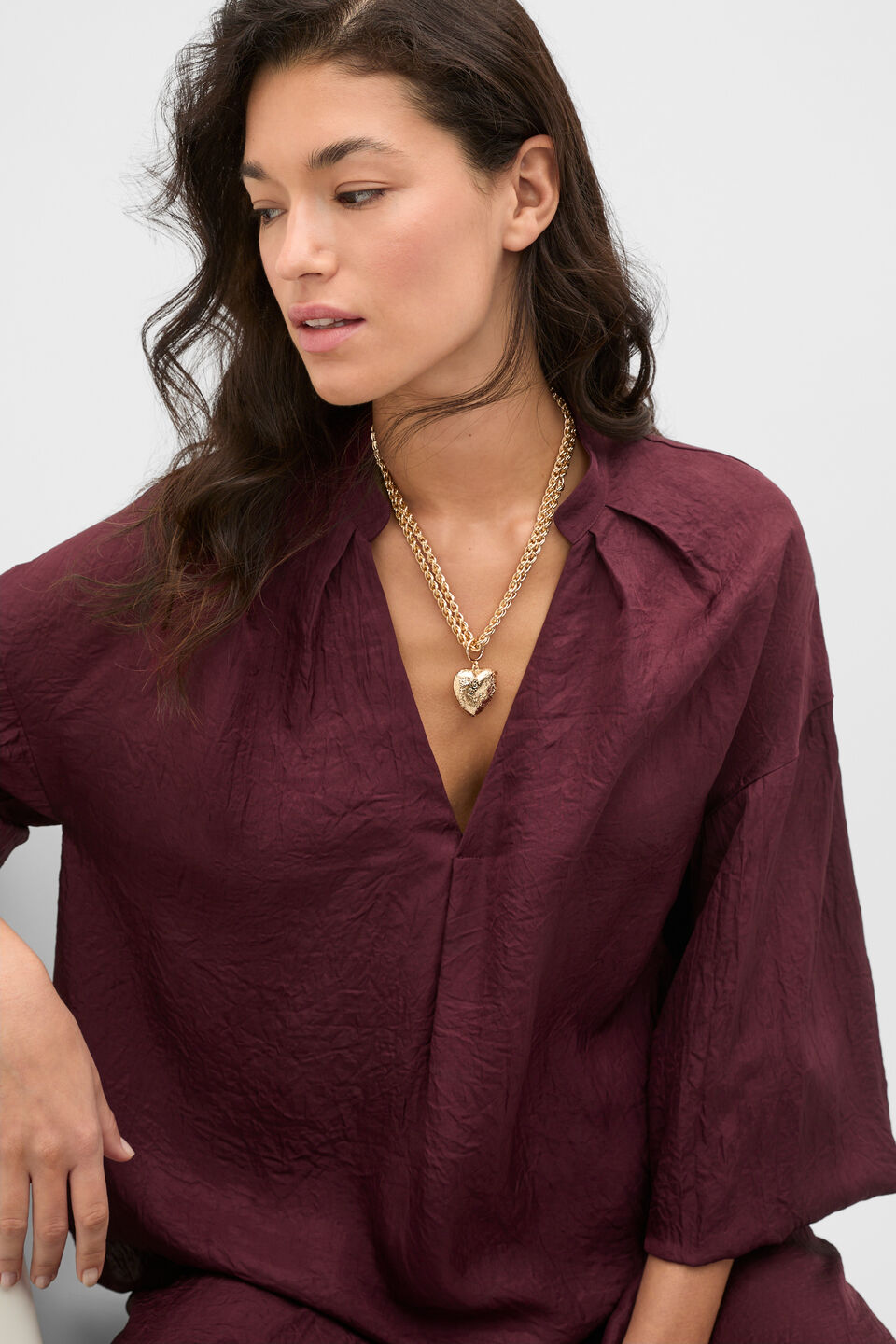 Vintage Heart Necklace  Gold