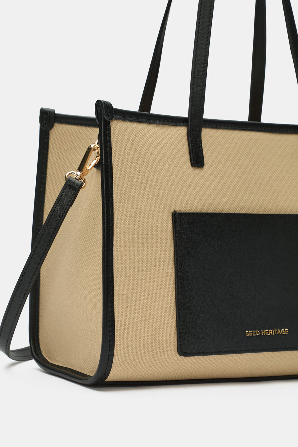 Leather Detail Carry All Mini Tote  Sandstone