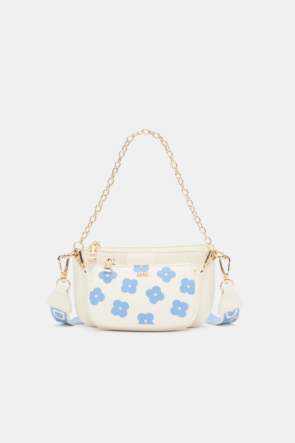 Floral Hybrid Cross Body Bag  Cloud Blue