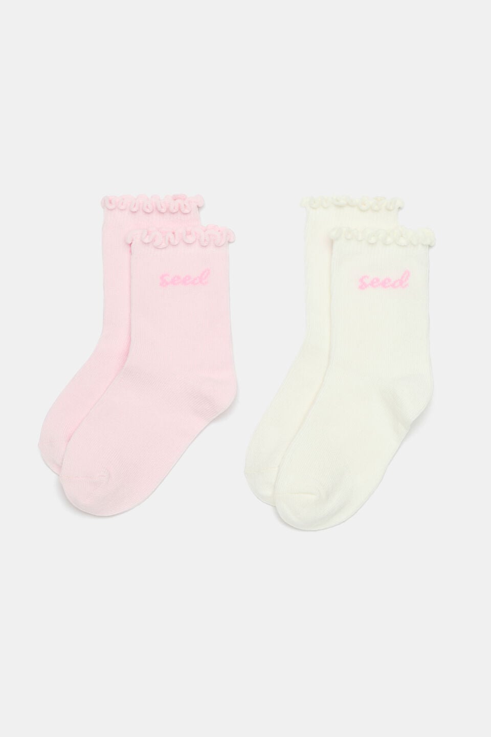 Cursive Seed Sock 2 Pack  Pink Lemonade