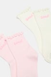 Cursive Seed Sock 2 Pack  Pink Lemonade  hi-res