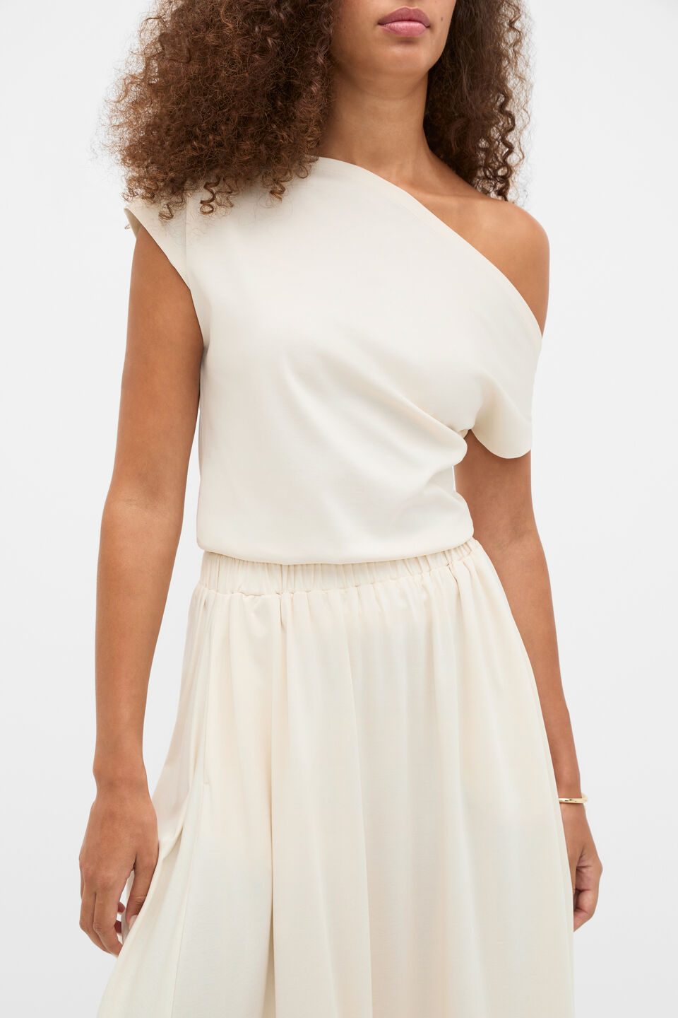 Jersey Drape Top  Coconut Cream