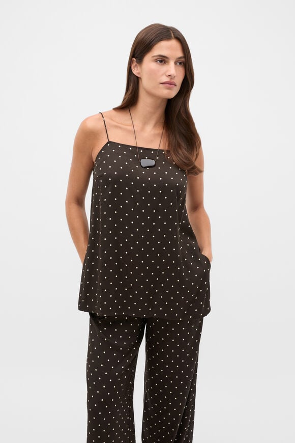 Spot Print Longline Cami  Coffee Bean Spot  hi-res
