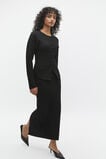 Crepe Ribbed Cardigan  Black  hi-res