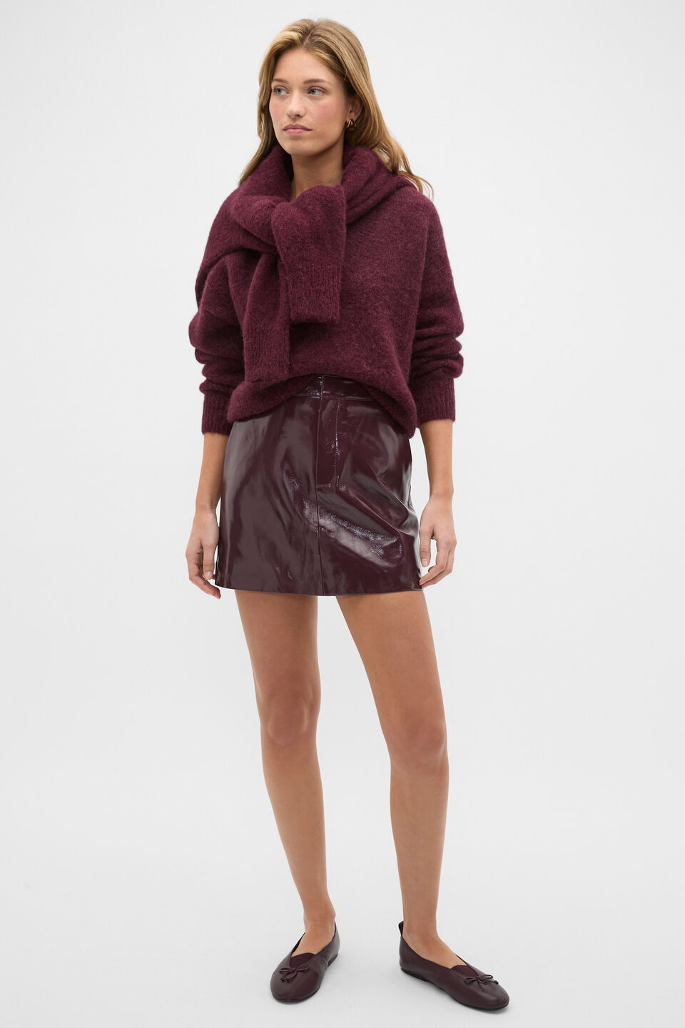 Lou Ballet Flat  Dark Plum