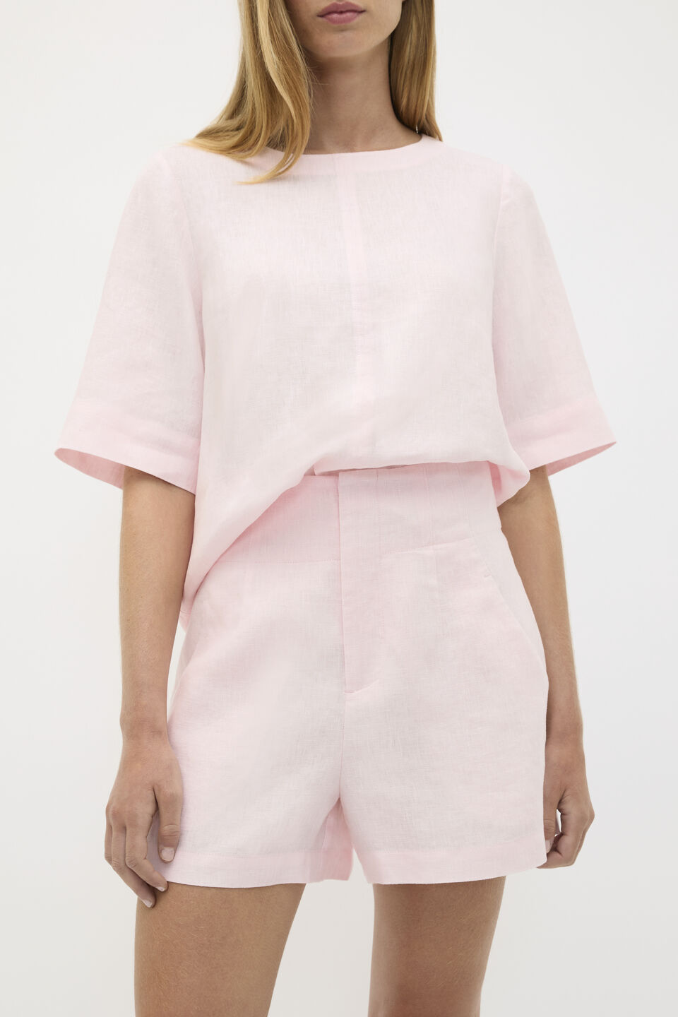 Core Linen Waisted Short  Primrose
