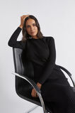 Rib Twist Back Knit Dress  Black  hi-res