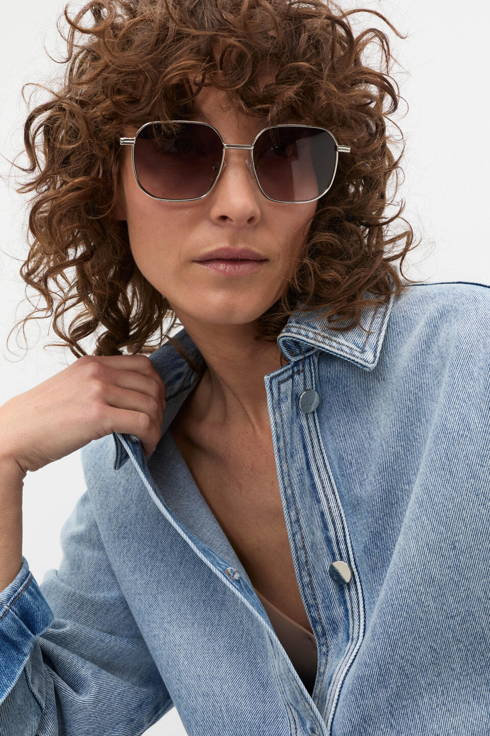 Bridget Metal Sunglasses  Silver