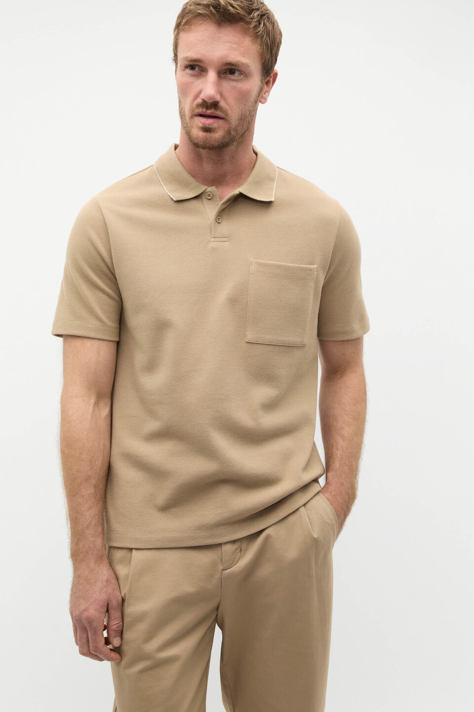 Pocket Polo Shirt  Biscotti
