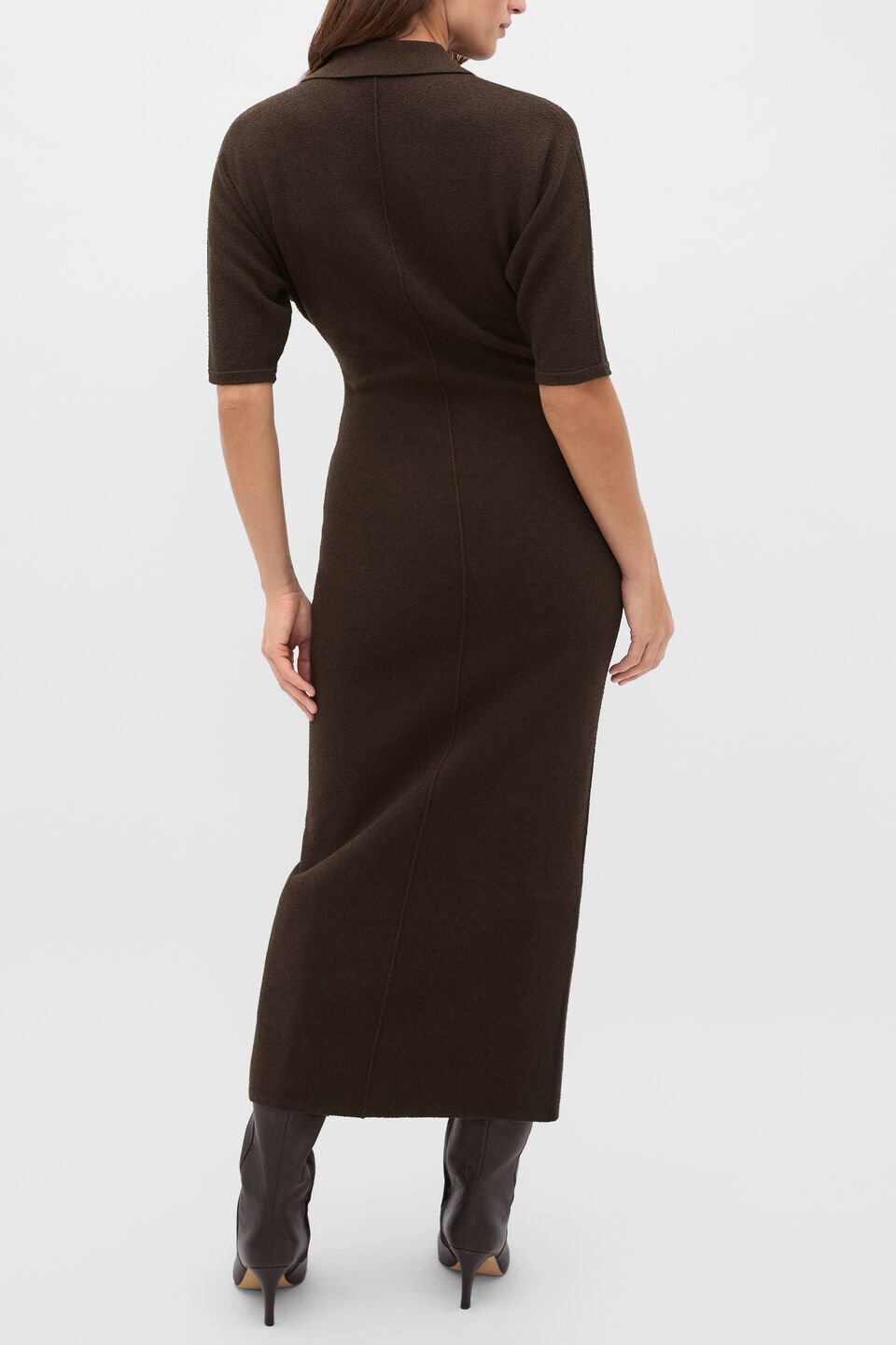Relaxed Polo Dress  Coffee Bean