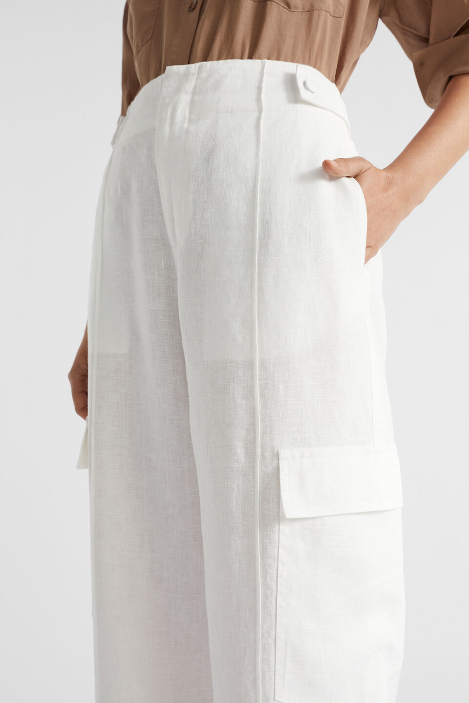 Linen Cargo Pant  Cloud Cream