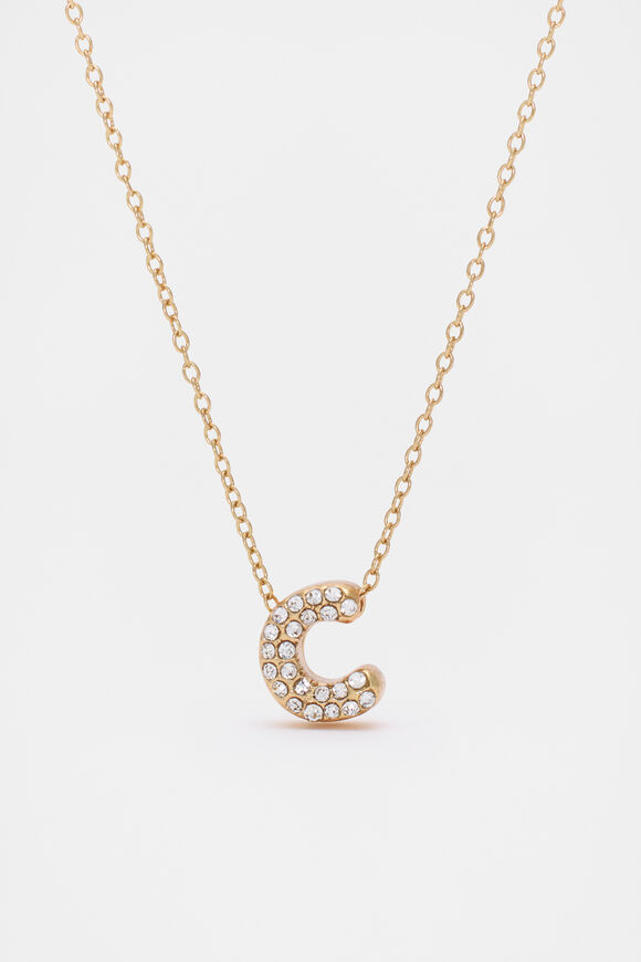 Initial Jewel Bubble Necklace  C  hi-res