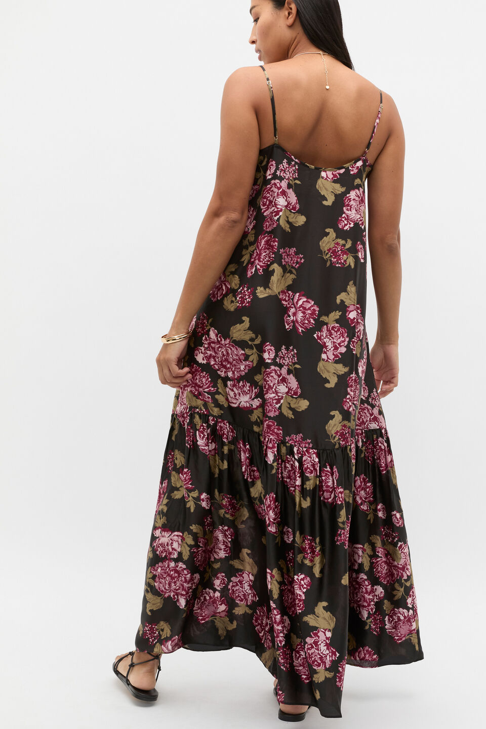 Silk Floral Midi Dress  Floral Multi