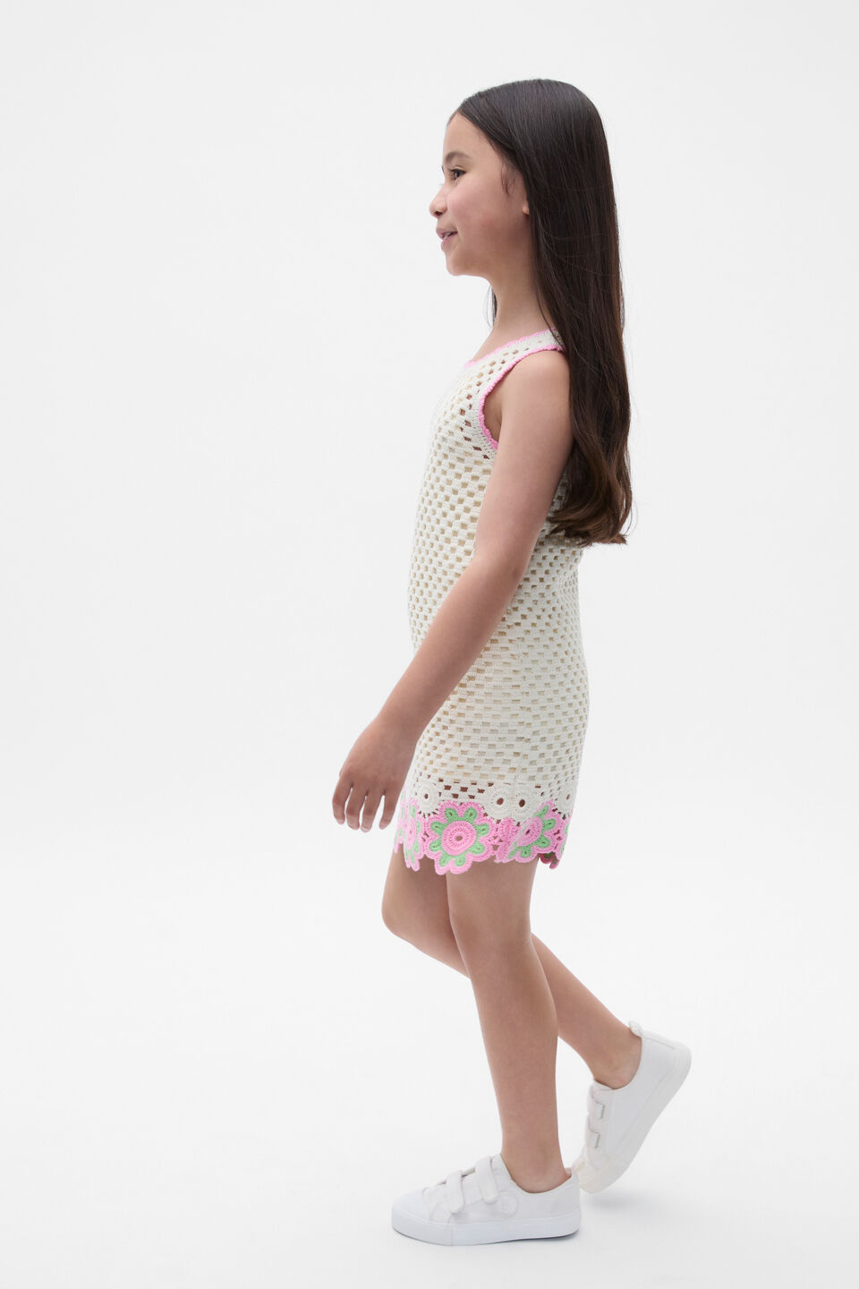 Floral Crochet Dress  Vintage Cream