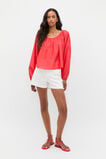 Voile Scoop Neck Blouse  Electric Crimson  hi-res