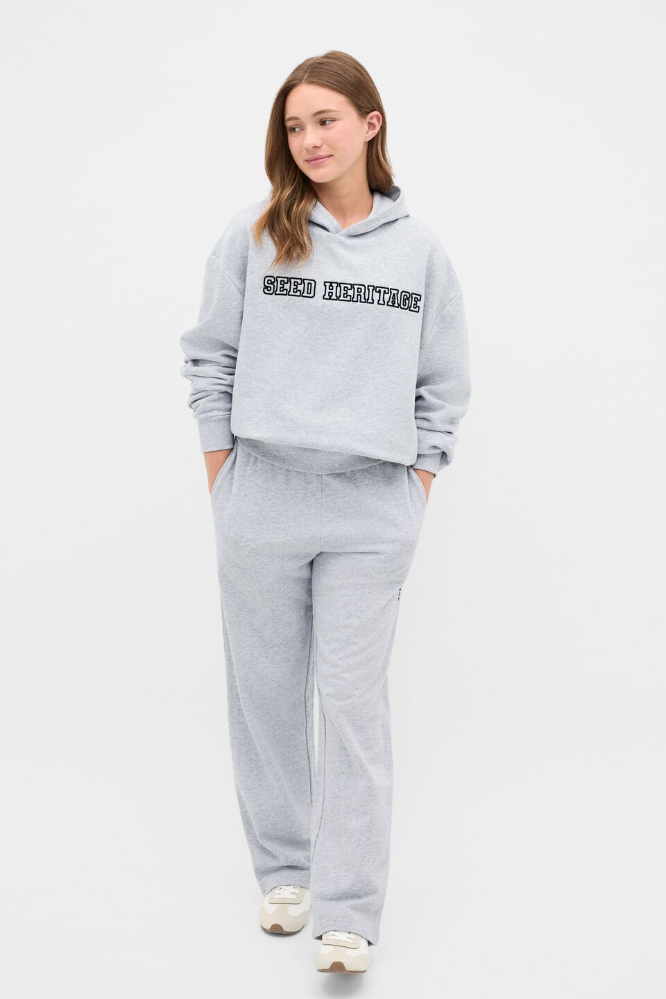 Roll Waist Logo Track Pant  Cloud Grey Marle
