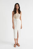 Linen Stripe Midi Skirt  Auburn Pinstripe  hi-res