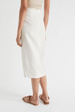 Linen Stripe Midi Skirt  Auburn Pinstripe  hi-res