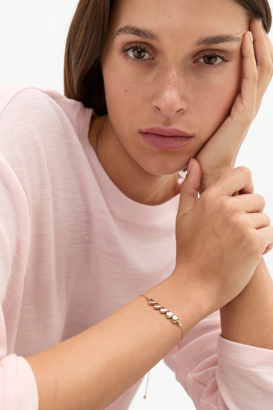 Hearts Toggle Bracelet  Gold