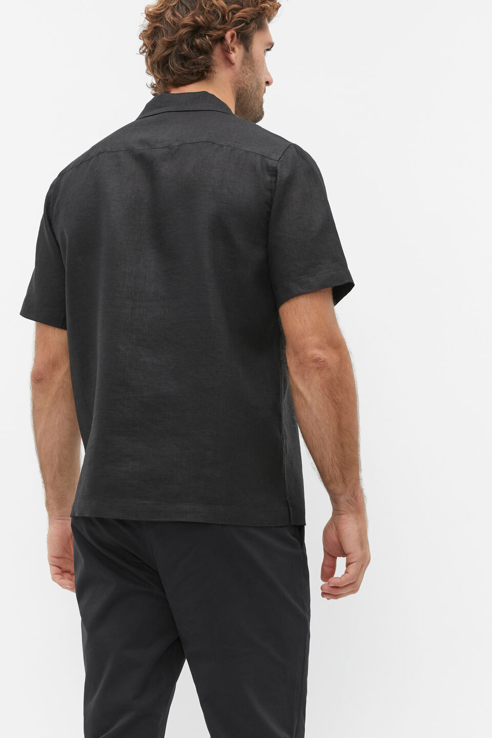 Linen Utility Shirt  True Black