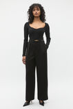 Sweetheart Neck Rib Top  Black  hi-res