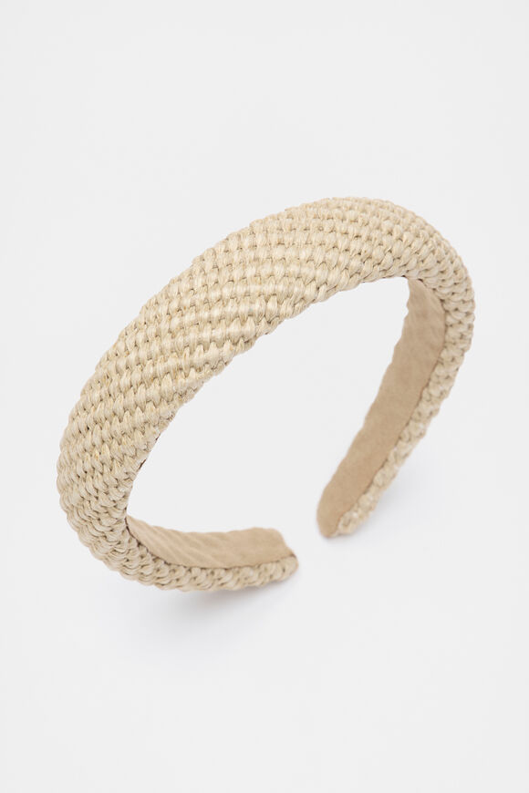 Woven Alice Band  Iced Latte  hi-res