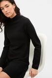 Fluted Knit Mini Dress  Black  hi-res