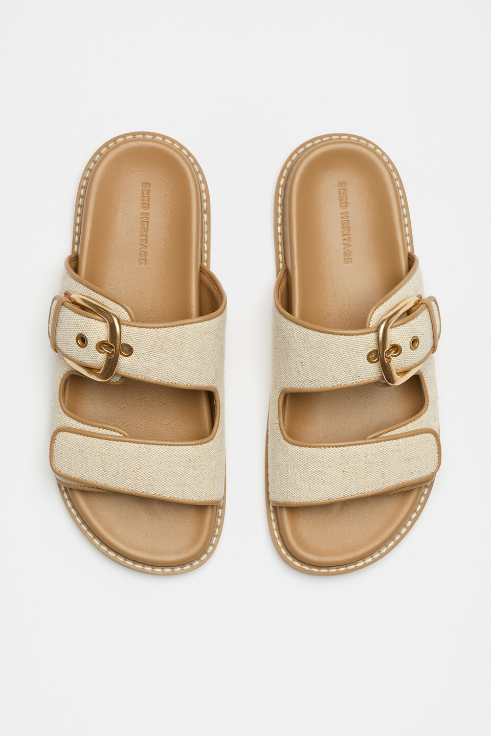 Genny Woven Slide  Caramel
