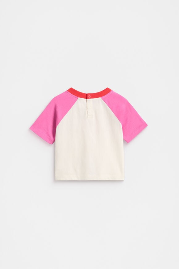 Colourblock Logo Tee  Wild Berry  hi-res