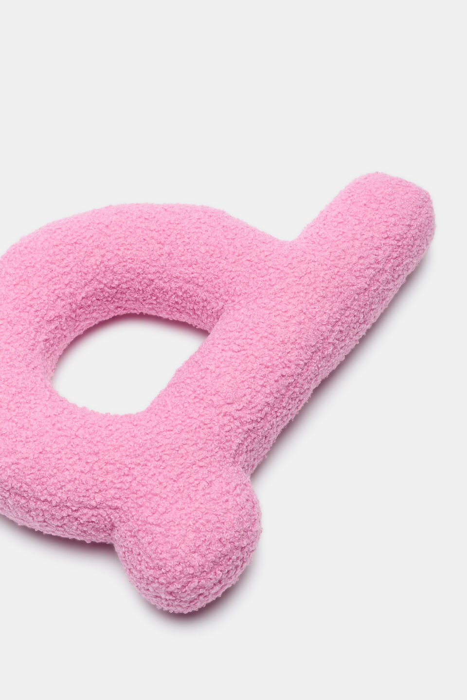 Pink Boucle Initial Cushion  D