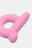 Pink Boucle Initial Cushion  D  hi-res