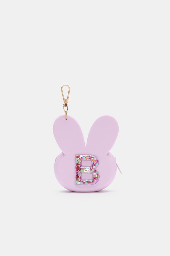 Bunny Silicone Initial Keyring  B  hi-res