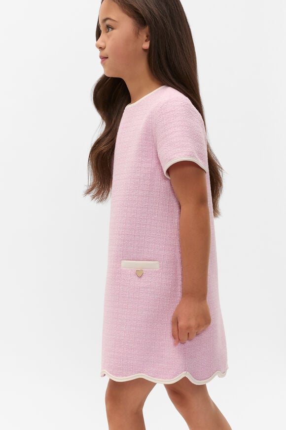 Scallop Tweed Dress  Candy Pink  hi-res