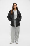 Quilted Rib Collar Jacket  Black  hi-res