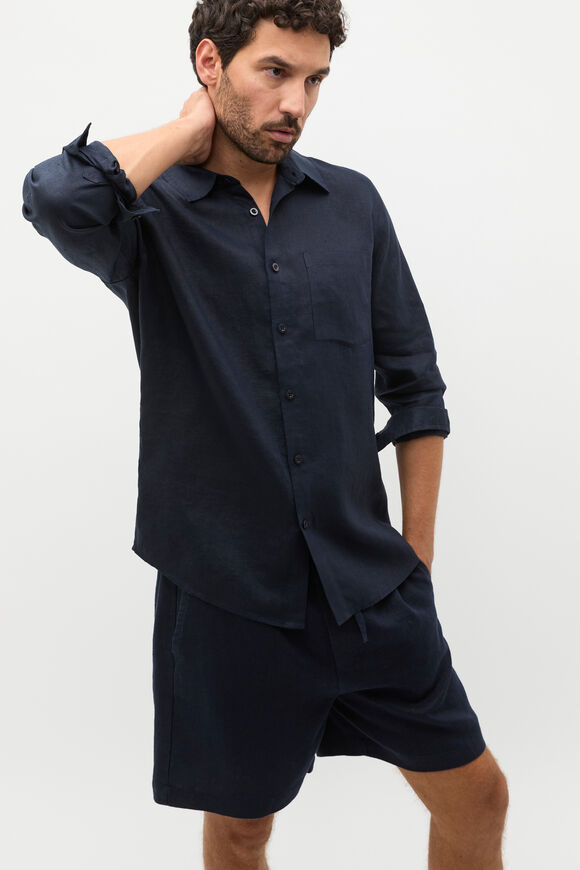 Linen Everyday Shirt  Midnight Blue  hi-res