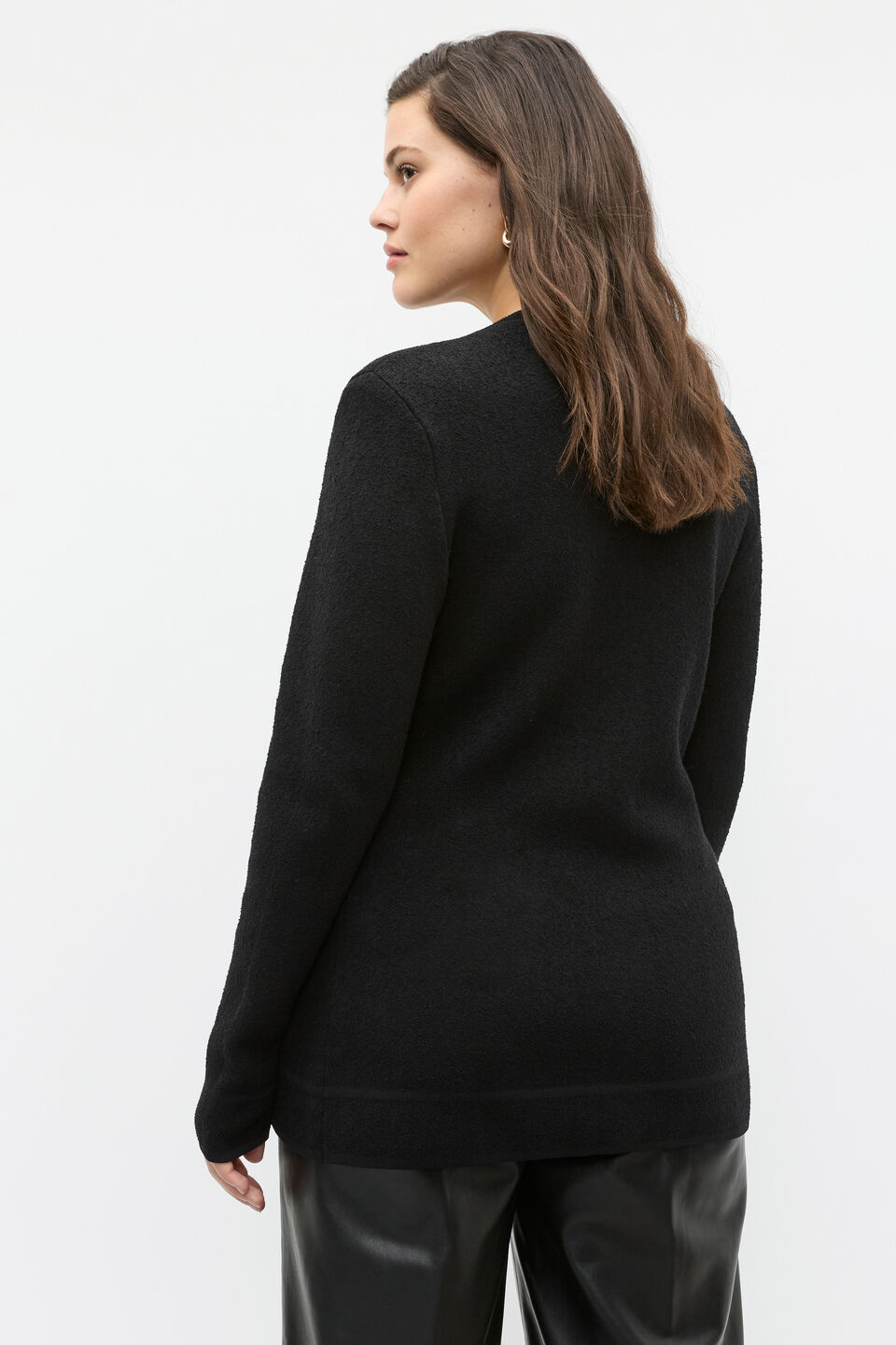 Boucle Fitted Cardigan  Black