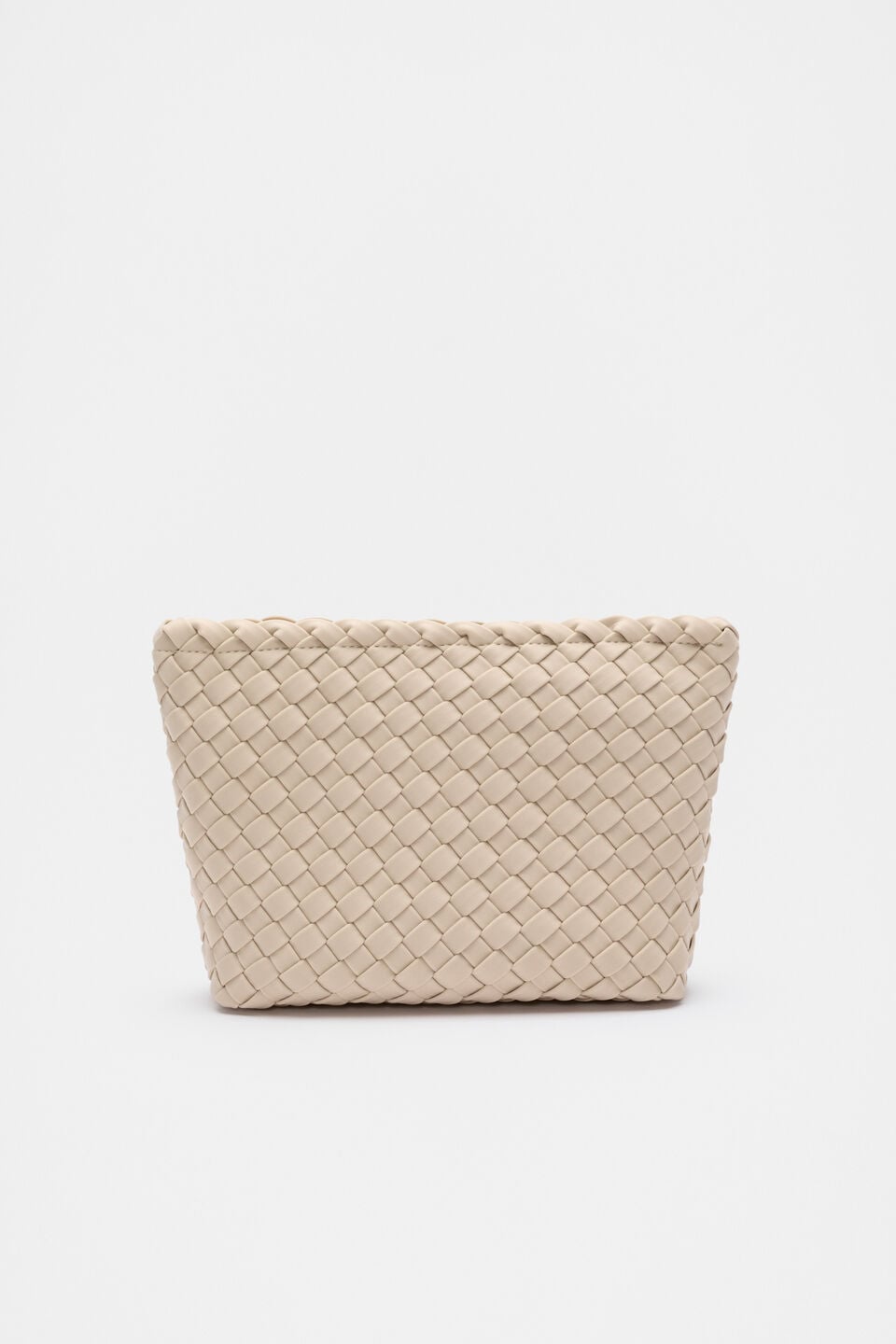 Woven Textured Pouch  Ecru