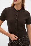 Textured Cotton Blend Cardigan  Coffee Bean  hi-res