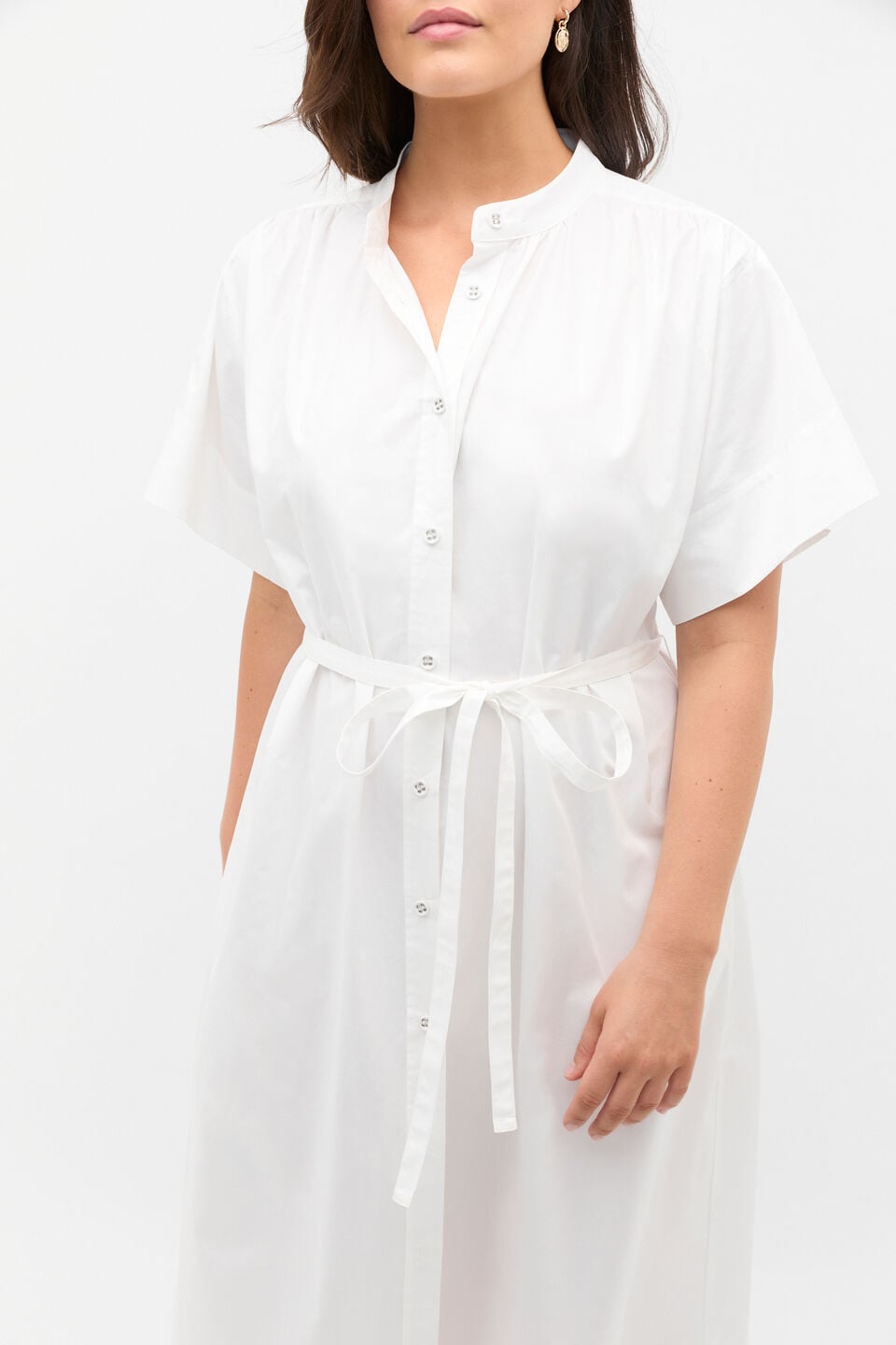 Poplin Voluminous Maxi Dress  Whisper White
