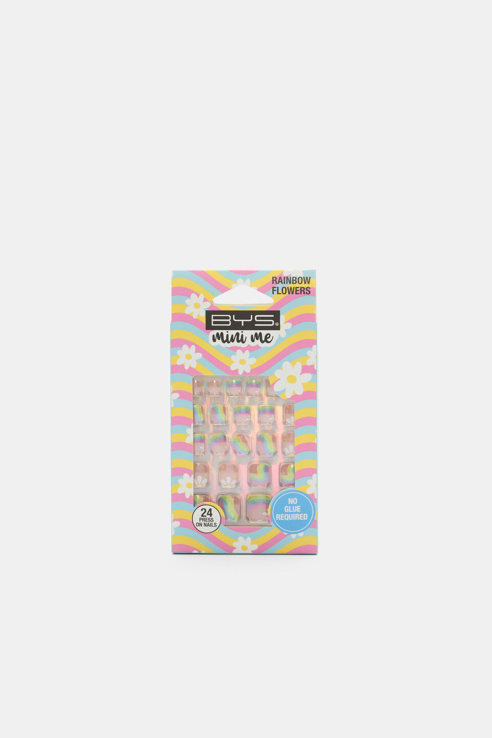 Rainbow Flower Press on Nails  Multi