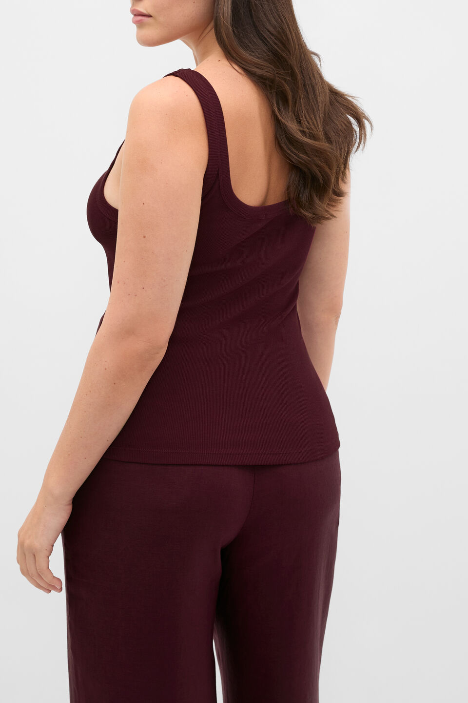 Core Heritage Rib Tank  Plum Red