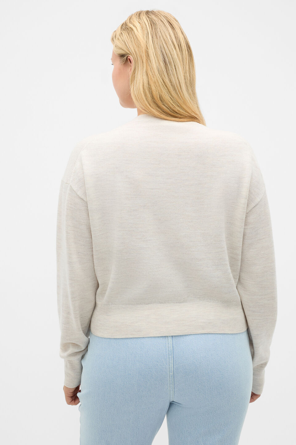 Australian Merino Relaxed Cardigan  Mist Marle