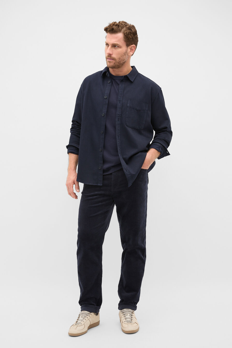 Long Sleeve Twill Shirt  Midnight Blue