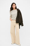 Textured Long Sleeve Relaxed Top  Coffee Bean Stripe  hi-res