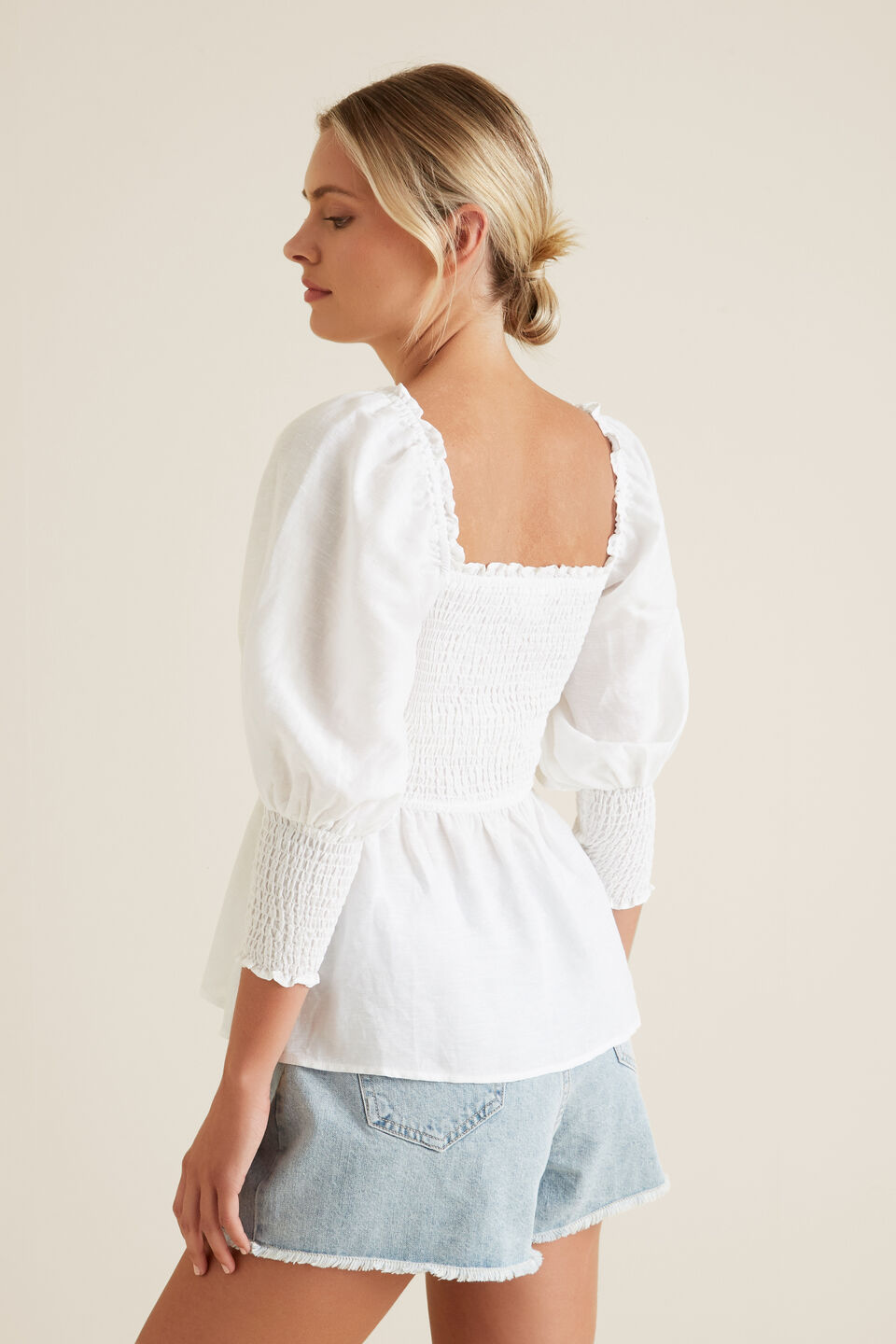 Shirred Blouson Top  